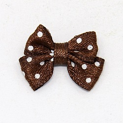 Spot Ribbon Hair Bows, Fabric Material in Polka Dots Design, good for Dress & Hair Jewelry Decoration, Coffee, about 17~18mm wide, 24mm long(DBF020-6)