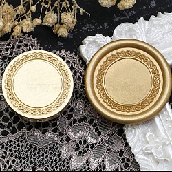 Flower Frame Brass Stamp Heads, for Wax Seal Stamp, Wedding Invitations Making, Golden, Round, 25x14mm, Inner Diameter: 7.5mm(AJEW-M037-09G-04)