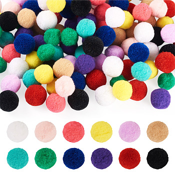 120Pcs 12 Colors Polyester High-elastic Pom Pom Ball, for Hats Shoes Scarves Bag Charms Accessories, Mixed Color, 23~25mm, 10pcs/color