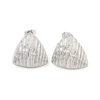 Non-Tarnish Triangle 304 Stainless Steel Ear Studs, Stud Earrings for Women, Stainless Steel Color, 21x20mm