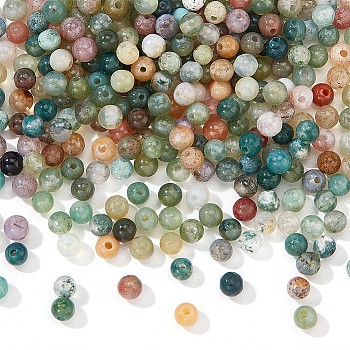 3 Strands Natural Indian Agate Beads Strands, Round, 2mm, Hole: 0.8mm, about 184pcs/strand, 16 inch