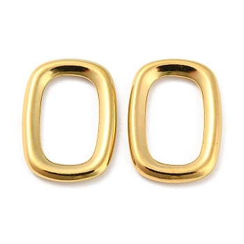 304 Stainless Steel Linking Rings, Rectangle, Real 18K Gold Plated, 14x10x1.5mm, Inner Diameter: 10x16mm