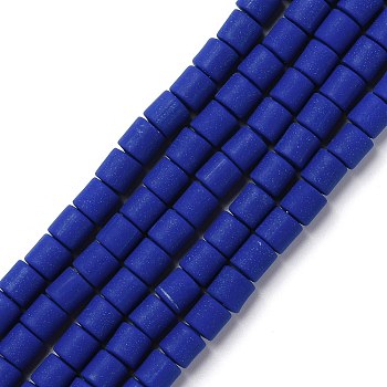 Handmade Polymer Clay Bead Strands, Column, Dark Blue, 6.5x6mm, Hole: 1.2mm, about 61pcs/strand, 15.75 inch(40cm)