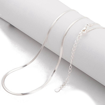 925 Sterling Silver Snake Chain Necklaces, Silver, 15.47 inch(39.3cm)
