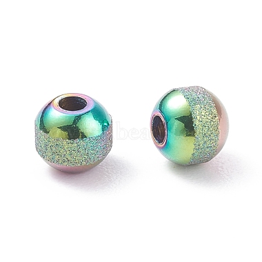 Rainbow Color Ion Plating(IP) Textured 304 Stainless Steel Beads(STAS-P306-01D-MC)-2