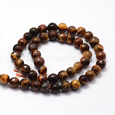Faceted Natural Tiger Eye Beads Strands(G-F364-04-8mm)-2