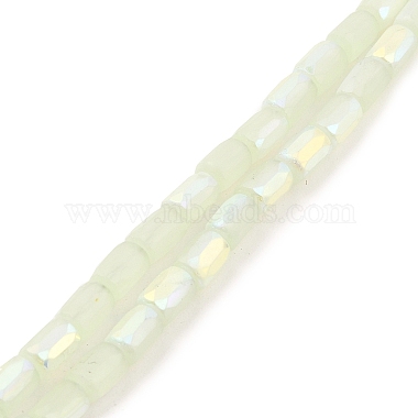 Mint Cream Column Glass Beads
