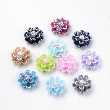10mm Mixed Color Flower Resin Cabochons