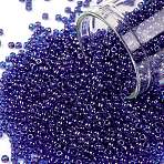TOHO 11/0 Round Beads, Japanese Seed Beads, (361) Inside Color Dark Aqua/Violet Lined, 2.2mm, Hole: 0.8mm, about 5555pcs/50g(SEED-XTR11-0361)