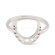 304 Stainless Steel Moon Phase Finger Ring for Women, Stainless Steel Color, US Size 7 3/4(17.9mm)(RJEW-A006-07P)