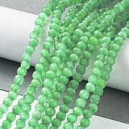 Cat Eye Beads Strands, Round, Spring Green, 4mm, Hole: 0.7mm, about 100~105pcs/strand, 14.37~14.69 inch(36.5~37.3cm)(CE-F022-4mm-08)