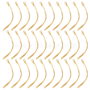 30Pcs 304 Stainless Steel Pendants, Twist, Real 18K Gold Plated, 40x2x1mm, Hole: 1.6mm(STAS-UN0058-97G)