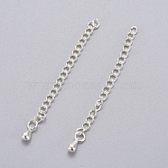 304 Stainless Steel Chain Extender, Soldered Chains, Silver, 55~63x3mm(X-STAS-H558-22S)