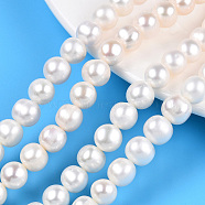 Natural Cultured Freshwater Pearl Beads Strands, Potato, Creamy White, 8~9mm, Hole: 0.6mm, about 47~48pcs/strand, 15.75~16.14 inch(40~41cm)(PEAR-N013-08E)