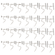 Iron Chain Extender, End Chains with Slide on End Clasps and Lobster Claw Clasps, Platinum, 13~37.5mm, Hole: 3mm, Inner Diameter: 4mm, 4Pcs/style, 7 Style, 28Pcs/box(IFIN-HY0001-04P)