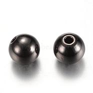 Brass Spacer Beads, Round, Gunmetal, 3x2.5mm, Hole: 1.5mm(KK-S753-3mm-B)