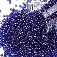 TOHO Round Seed Beads, Japanese Seed Beads, (361) Inside Color Dark Aqua/Violet Lined, 11/0, 2.2mm, Hole: 0.8mm, about 5555pcs/50g(SEED-XTR11-0361)