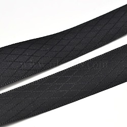 Polyester Grosgrain Ribbons for Gift Packing, Black, 7/8 inch(22mm), about 100yards/roll(91.44m/roll)(SRIB-L017-022-030)