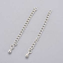 304 Stainless Steel Chain Extender, Soldered Chains, Silver, 55~63x3mm(X-STAS-H558-22S)