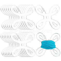 Acrylic Thread Winding Boards, Thread Organizer Card for Cross-Stitchrms, Clear, 8x8x0.3cm, 5pcs/set(AJEW-WH0661-17)