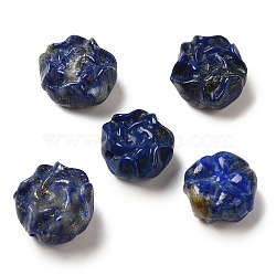 Natural Lapis Lazuli Carved Beads, Flower, 11.5~14x12.5~13.5x6~7.5mm, Hole: 0.8mm(G-P550-05A)