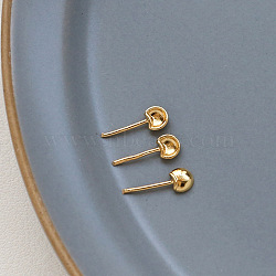 Brass Mouse Ear Head Pins, for Baroque Pearl Making, Golden, 12.5x5mm(BAPE-PW0002-21A)