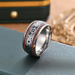 Stainless Steel Finger Rings, Wide Band Rings for Men, Gear, Inner Diameter: 17.4mm(PW-WG46706-03)