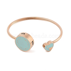 Stainless Steel Heart Cuff Bangles for Daily Wear, Rose Gold, (AT9108)