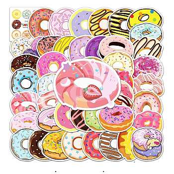 Waterproof PVC Plastic Sticker Labels, Self-adhesion, for Card-Making, Scrapbooking, Diary, Planner, Cup, Mobile Phone Shell, Notebooks, Donut Pattern, 5.5~8.5cm