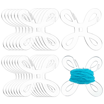 Acrylic Thread Winding Boards, Thread Organizer Card for Cross-Stitchrms, Clear, 8x8x0.3cm, 5pcs/set