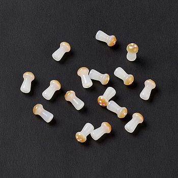 Opaque Glass Beads, Mushroom, Goldenrod, 8x4.5mm, Hole: 1mm, about 96~98pcs/bag