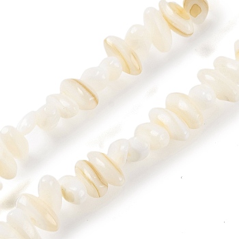 Natural Anomaly Freshwater Shell Beads Strands, Floral White, 4~5.5x10~12x4.5~5mm, Hole: 0.7mm, about 80~82pcs/strand, 14.57''(37~37.5cm)