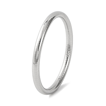 Plain 304 Stainless Steel Bangles for Women, Stainless Steel Color, Inner Diameter: 2-3/8 inch(6.05cm)