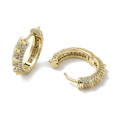 Clear Cubic Zirconia Hoop Earrings(EJEW-M228-01G)-2