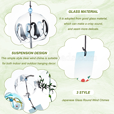 3Pcs 3 Style Japanese Glass Half Round Wind Chimes(HJEW-BC0001-54)-4