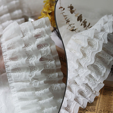 3-Layer Pleated Chiffon Flower Lace Trim(OCOR-BC0002-04A)-4