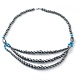 Non-Magnetic Synthetic Hematite & Turquoise Beades 3 Layer Necklaces(NJEW-H307-01C)-1