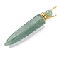 Natural Green Aventurine Bullet Shaped Perfume Bottle Pendant Necklaces(G-B089-02G-03)-3