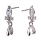 Rhodium Plated 925 Sterling Silver Stud Earring Findings(STER-F048-34P)-2