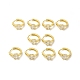 Cubic Zirconia Rhombus Hoop Earrings(EJEW-E270-34G)-3