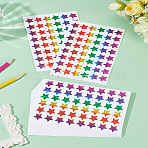 30 Sheets Star Holographic PVC Waterproof Self Adhesive Laser Stickers, Rainbow Color Decals for Art Craft, DIY Scrapbooking, Colorful, 101x151x0.1mm, star: 15x15mm(DIY-LP0003-44)