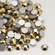 Glass Flat Back Rhinestone, Grade A, Back Plated, Faceted, Half Round, Aurum, 6.3~6.5mm, about 288pcs/bag(RGLA-C002-SS30-567)