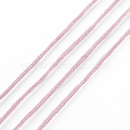 Waxed Cotton Thread Cords, Macrame Artisan String for Jewelry Making, Pink, 1mm, about 100yards/roll(300feet/roll)(YC-TD001-134)