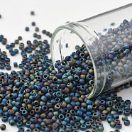 TOHO Round Seed Beads, Japanese Seed Beads, (86F) Opaque AB Frost AB Iris, 11/0, 2.2mm, Hole: 0.8mm, about 1110pcs/10g(X-SEED-TR11-0086F)