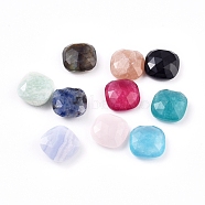 Natural & Synthetic Mixed Stone Cabochons, Faceted, Square, 11x11x4.5mm(G-G835-C01)