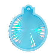 DIY Christmas Bell Pendant Silicone Molds, Resin Casting Molds, for UV Resin, Epoxy Resin Jewelry Making, Dark Turquoise, 80x68mm(XMAS-PW0001-014B)