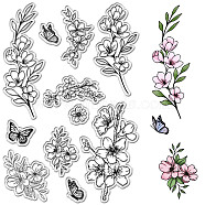 Custom PVC Plastic Clear Stamps, for DIY Scrapbooking, Photo Album Decorative, Cards Making, Stamp Sheets, Film Frame, March Cherry Blossom, 160x110x3mm(DIY-WH0439-0386)