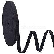 Polyester Herringbone Ribbon, for Garment Accessories, Black, 1/2 inch(12.5mm)(OCOR-WH0088-19A-01)