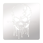 Stainless Steel Cutting Dies Stencils, for DIY Scrapbooking/Photo Album, Decorative Embossing DIY Paper Card, Stainless Steel Color, Skull Pattern, 15.6x15.6cm(DIY-WH0279-048)