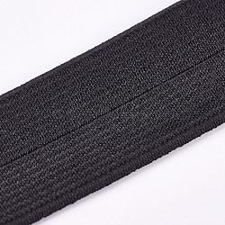 Flat Elastic Rubber Band, Black, 25mm(OCOR-WH0052-14A)